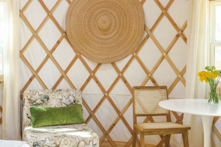 The Peacock Yurt at Camposanto ATX Glamping on Lake Travis