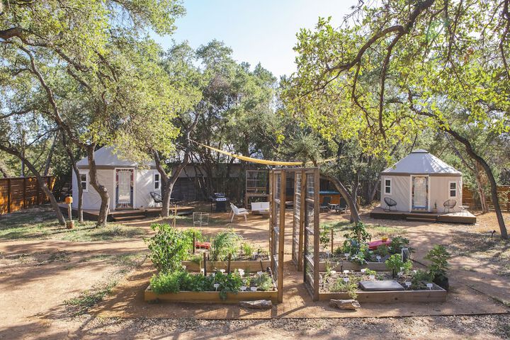 The Peacock Yurt at Camposanto ATX Glamping on Lake Travis
