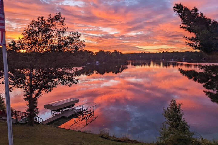 Dock Deck & View: Lakefront Chippewa Falls Studio
