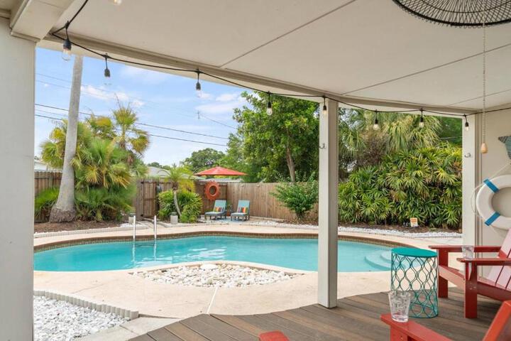 SunKissed in St. Pete is a 3 BR Home with Heated Pool and great outdoor space Near the Beach
