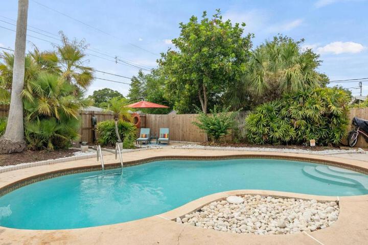 SunKissed in St. Pete is a 3 BR Home with Heated Pool and great outdoor space Near the Beach