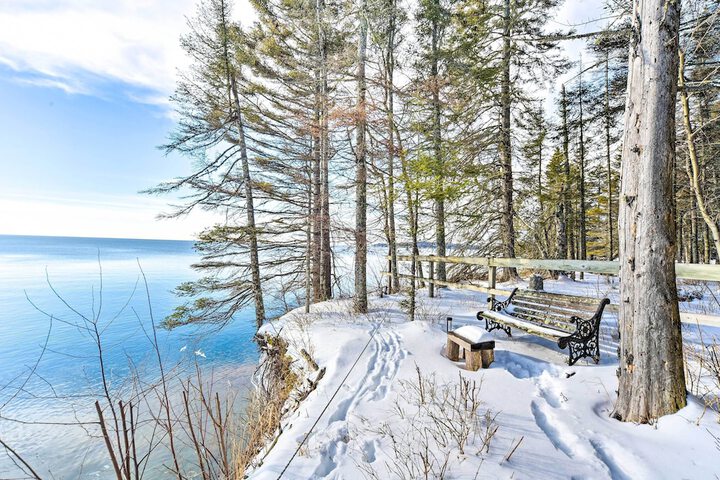 Office & Fire Pit: Waterfront Lake Superior Cabin!