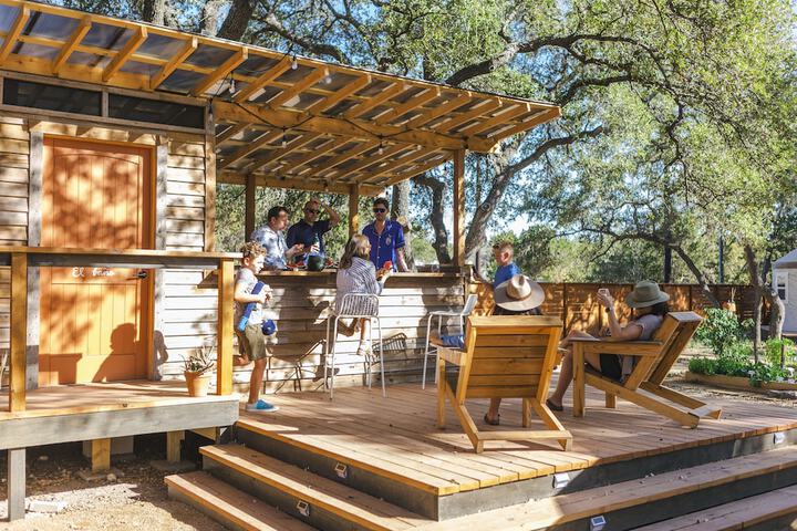 The Peacock Yurt at Camposanto ATX Glamping on Lake Travis